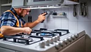 Home Gas Safe registered engineer carrying out inspection